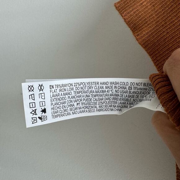 NWT - Forever 21 Mustard Ribbed Short Sleeve Crop Top - Medium - Picture 6 of 6